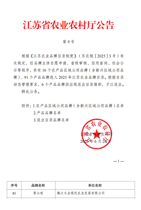 大全农业“雷公咀”入选江苏省农业品牌目录-01.jpg